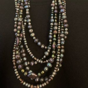 Peacock freshwater pearls. 6 strands of gorgeous.